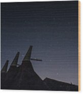 The Night Sky, Great Dixter Oast And Barn Wood Print