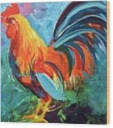 The Rooster Wood Print