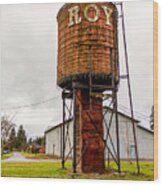 The Roy Water Tower Wood Print