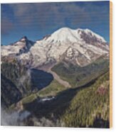 The Summit Of Mount Rainier Wood Print
