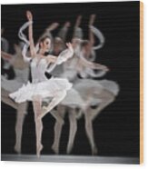 The Swan Ballet Dancer Wood Print