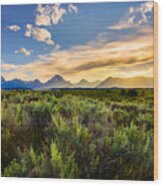 The Teton Range Wood Print