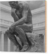 The Thinker Bronze Sculpture Auguste Rodin Legion Of Honor San Francisco California 1 Wood Print
