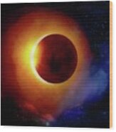 The Total Eclipse Wood Print