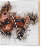 The Violinist Wood Print