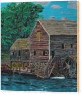 The Water Mill Wood Print