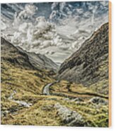 The Winding Road And Stream Wood Print