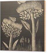 Thistleland Wood Print