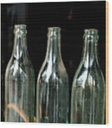 Three Bottles Wood Print
