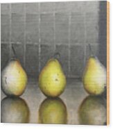 Three Pears Wood Print