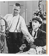 Three Stooges Film Still Wood Print