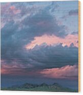 Thunderstorm Over The Sutter Buttes Wood Print