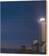 Tibbets Point Night Wood Print