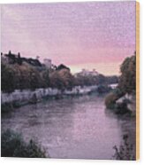 Tiber River Rome At Sunset Tom Wurl Wood Print