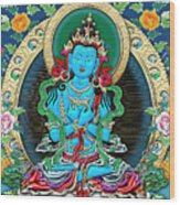 Tibetan Thangka  - Vajradhara -  Dharmakaya Buddha Wood Print