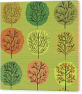 Tidy Trees All In Pretty Rows Wood Print