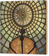 Tiffany Ceiling In The Chicago Cultural Center Wood Print