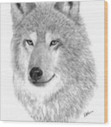 Timber Wolf Wood Print