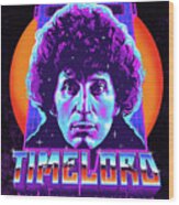 Timelord / Tom Baker / Doctor Who / 80s Color / 4th Doctor / Time Travel Wood Print