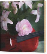Tinas Song On A Red Violin Wood Print