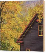 Tingler's Mill In Fall Wood Print