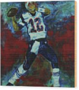 Tom Brady - Patriot Football Wood Print