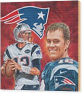 Tom Brady -  The Greatest Wood Print