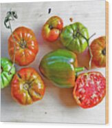 Tomatoes From The Top Wood Print