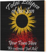 Total Eclipse Art For T Shirts Sun And Tree On Black Wood Print