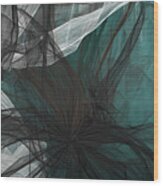 Touch Of Class - Black And Teal Art Wood Print
