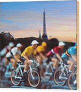 Tour De France Wood Print