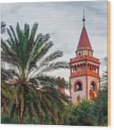 Tower At Flagler College Wood Print