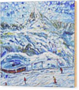 Tracks On The Matterhorn Ii Wood Print