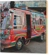 Traditionally Decorated Pakistani Bus Art Karachi Pakistan Wood Print