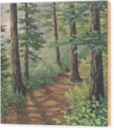Trail Of Green Wood Print