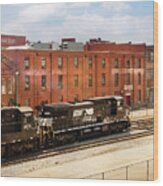 Train - Engine -  Now Arriving In Roanoke Virginia Wood Print