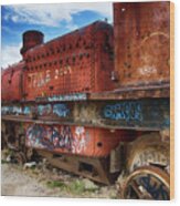 Train Graveyard Uyuni Bolivia 18 Wood Print