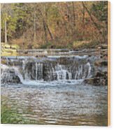Travertine Creek Waterfall Wood Print