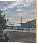 Travis Marina Golden Gate Bridge Wood Print