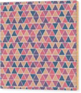 Triangular Geometric Pattern - Warm Colors 07 Wood Print