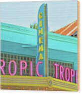 Tropic Cinema Deco Wood Print