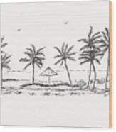 Tropical Beach Ii Wood Print