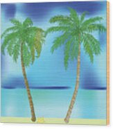 Tropical Beach Wood Print