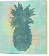Tropicalifornia, Sponge Painted Abstract Tropical Pineapple Wood Print