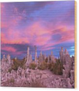 Tufa Sunset Wood Print