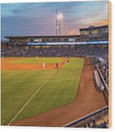 Tulsa Drillers Stadium Sunset - Oneok Stadium Tulsa Oklahoma Wood Print