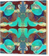 Turquoise Transitions Abstract Macro Transformations By Omashte Wood Print