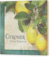 Tuscan Lemon Tree - Citronier Citrus Limonum Vintage Style Wood Print