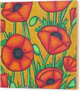 Tuscan Poppies Wood Print