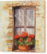 Tuscan Window Wood Print